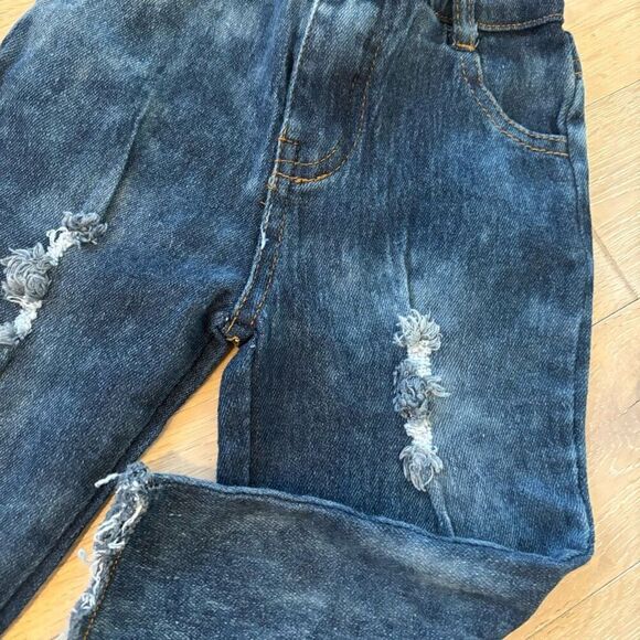 Distressed Denim Jean Capri Pants Size 3-4T - Picture 3 of 11